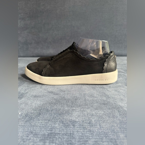 Cole Haan GrandPro Spectator Scalloped Slip On Sneaker Womens SZ 6.5 Black Suede - Picture 4 of 9